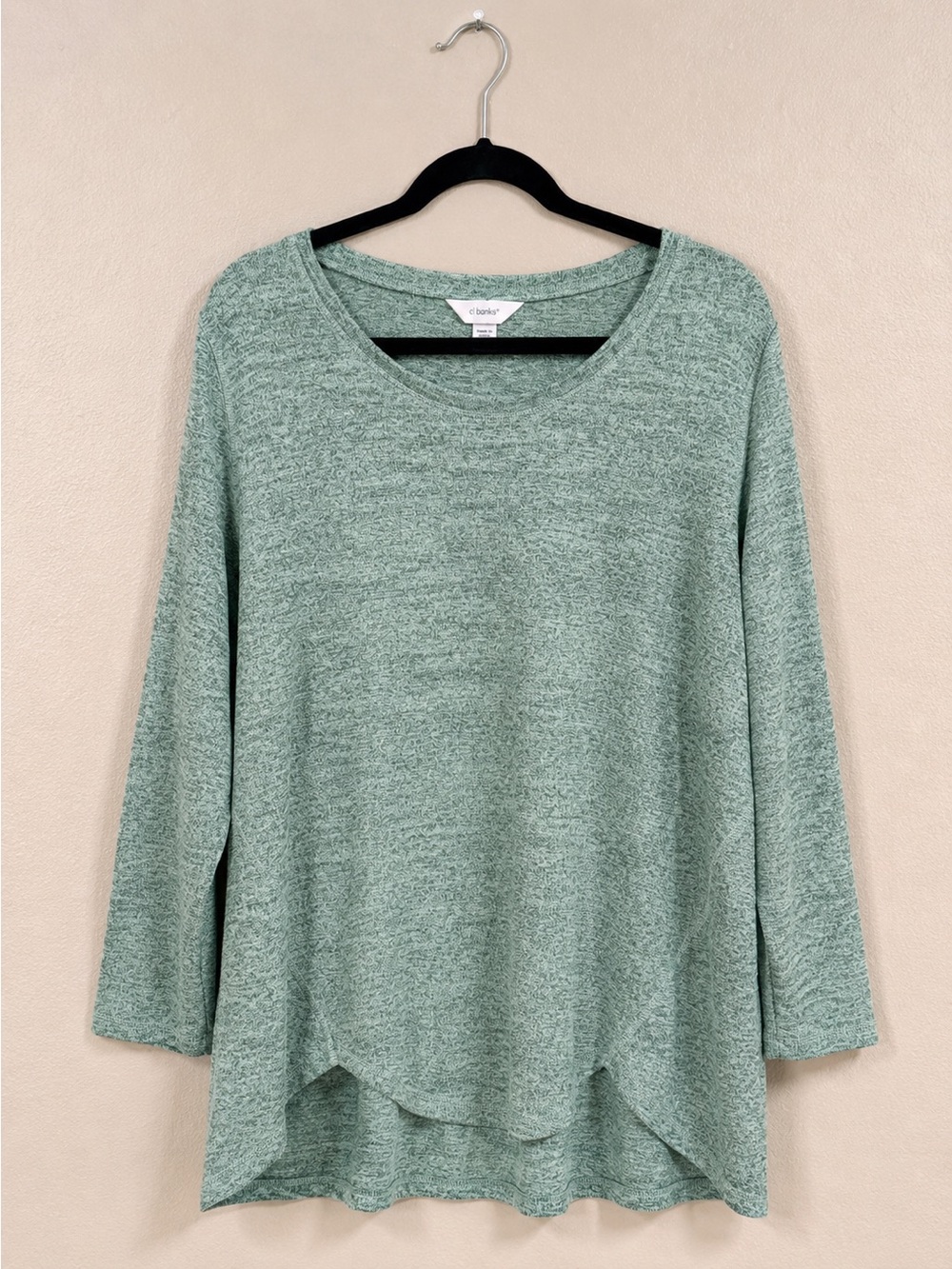 CJ Banks Mint Green Scoop Neck Tunic Top